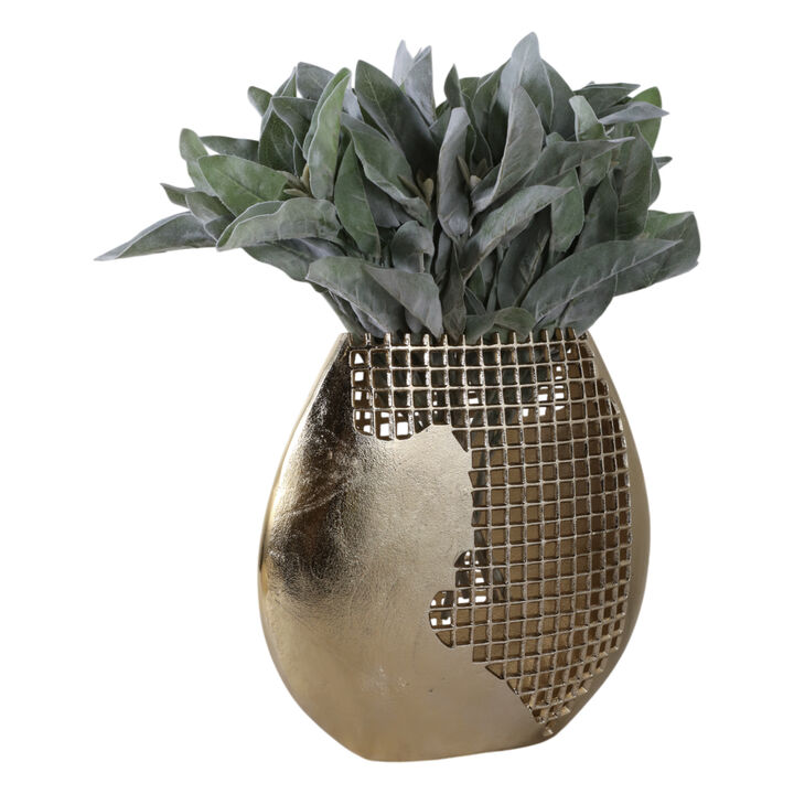 14x14" Partial Mesh Metal Vase