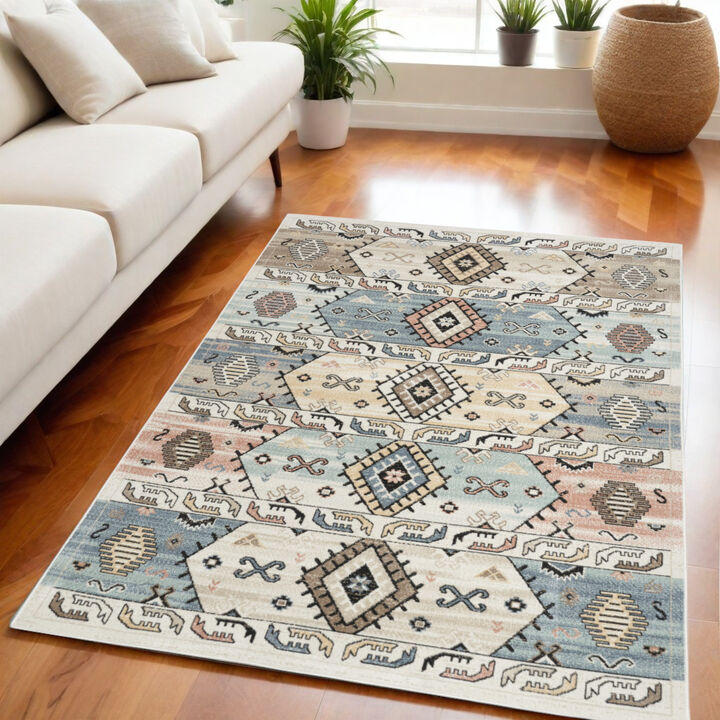 HomeRoots Geometric Flatweave Area Rug