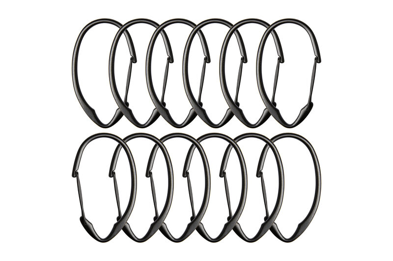 Rust-Proof Shower Curtain Hooks with Clasp Closure, Set of 12 image number 3