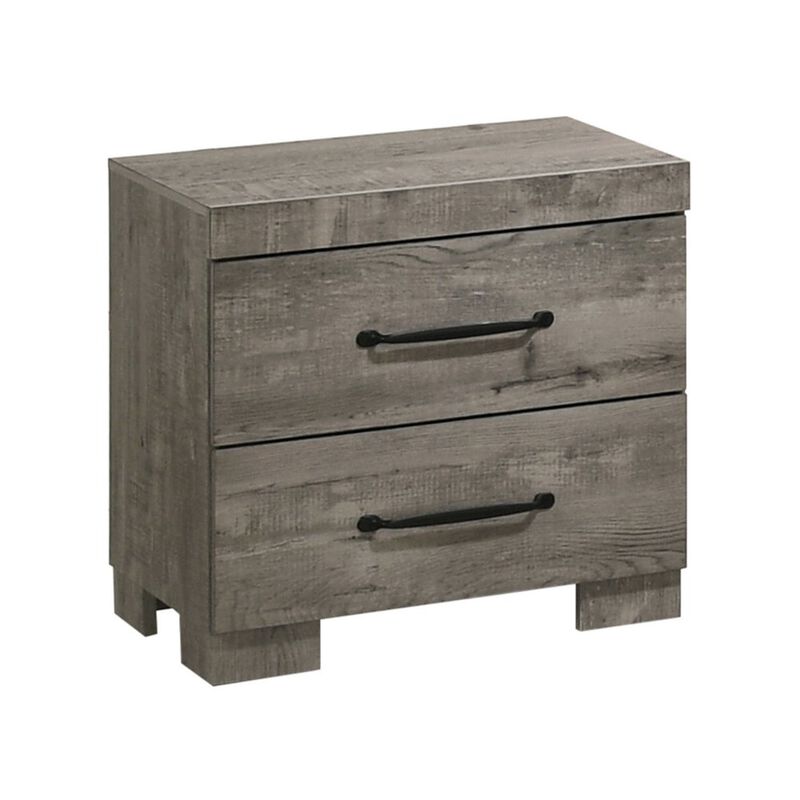 Best Quality Furniture Modern 2-Drawer Nightstand In Antique Gray Color