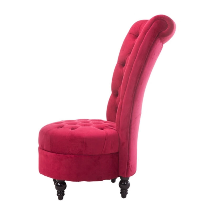 Tufted High Back Plush Velvet Upholstered Accent Chair For Living Room