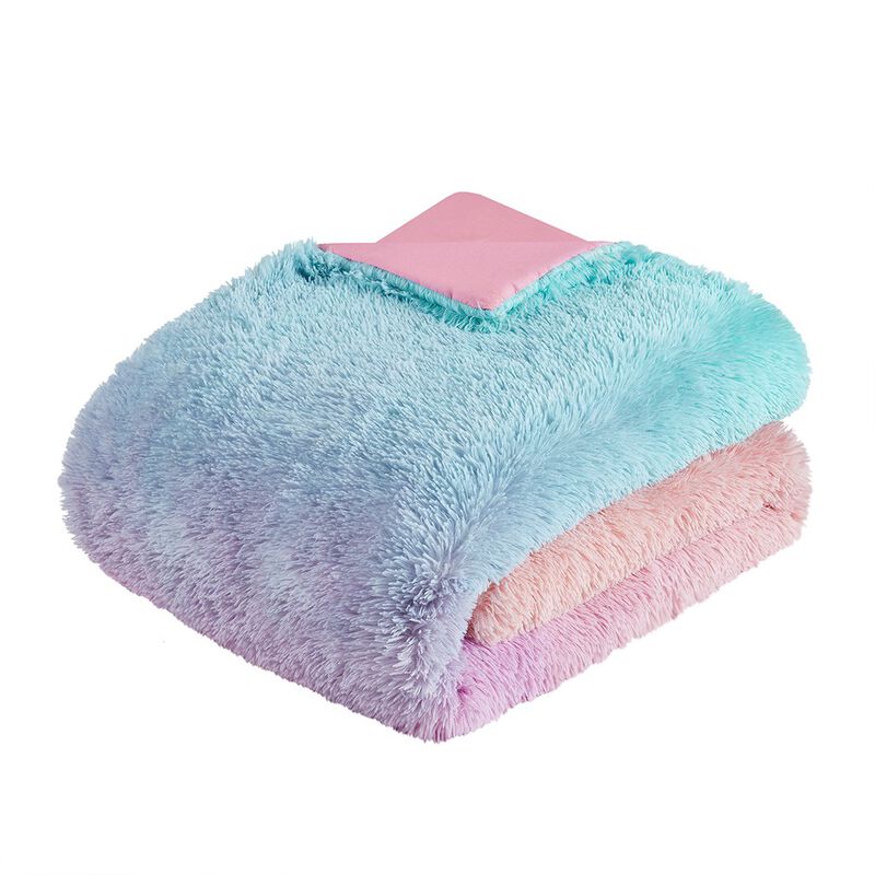 Gracie Mills Herman Ombre Shaggy Faux Fur Comforter Set