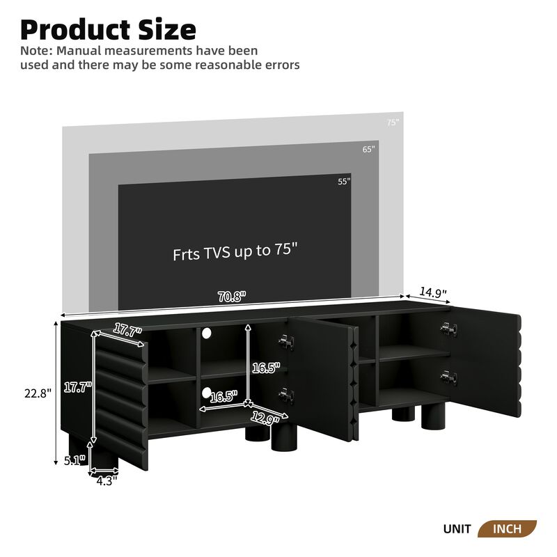 Clihome Modern Media TV Cabinet for Living Room image number 4