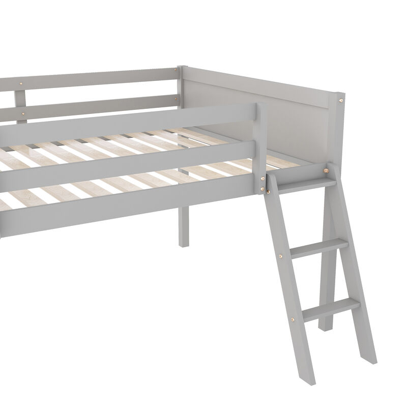 Merax Wood Low Loft Bed with Ladder