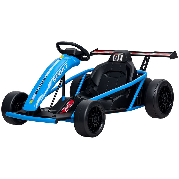 BreeBe 24V 7AH Kids Electric Go Kart, 8.1 MPH Battery Powered Drift Kart with Dual Motors, Soft Start
