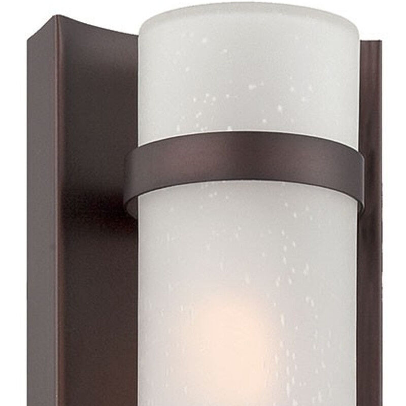 Homezia Bronze and White Glass Wall Sconce