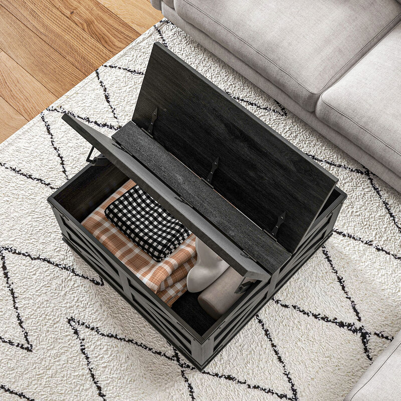 Hivvago Square Coffee Table with Hidden Compartment image number 7