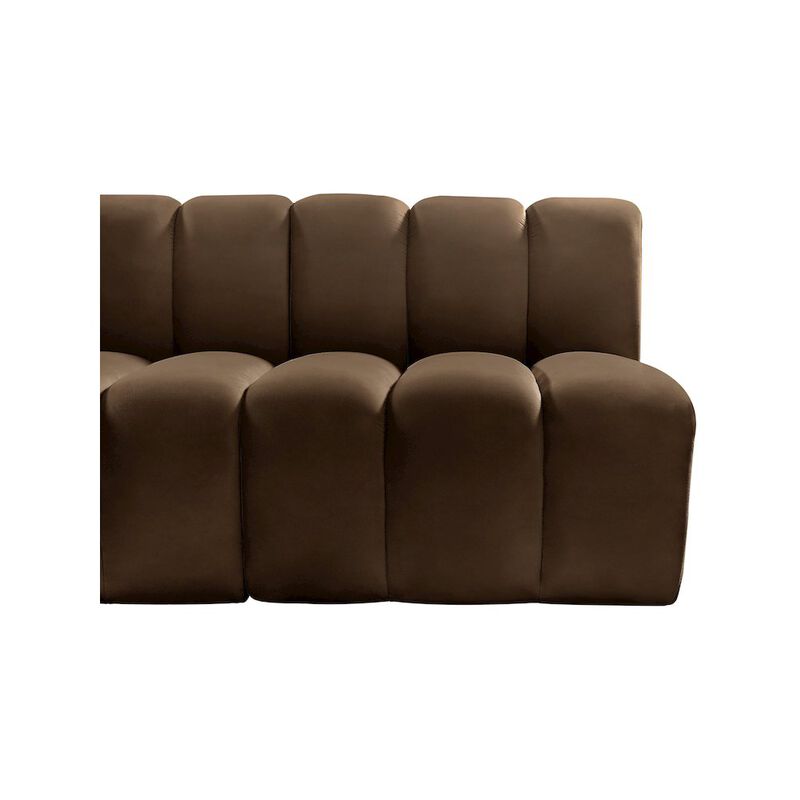 Meridian Furniture Arc Brown Velvet Modular Sofa