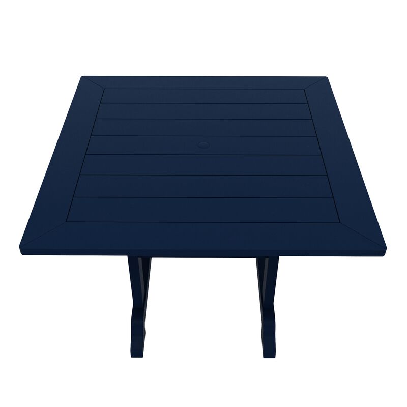 WestinTrends 5-Piece HDPE Square Patio Dining Table Set with Foldable Chairs