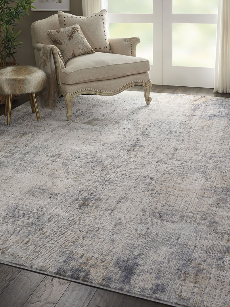 Rustic Textures RUS01 Gray/Beige 7&rsquo;10&rdquo; x Round Rug