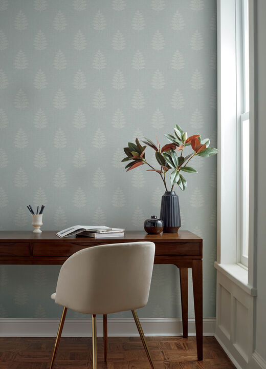 Frond Light Blue Leaf Wallpaper