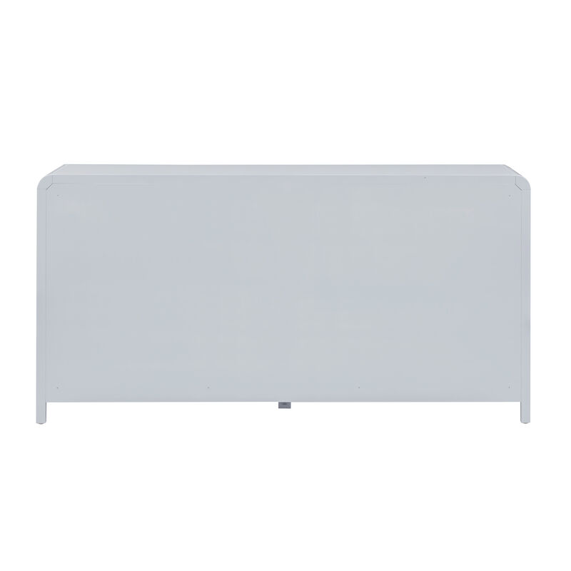 Patty Pastel Blue Rattan 6 Drawer Dresser image number 4