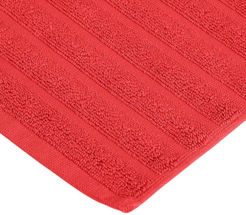 2 Piece Cotton Bath Mat Set with Lined Design for Bathroom image number 2