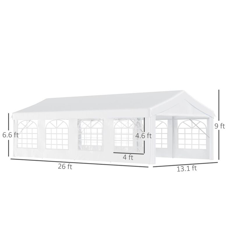 Hivvago Heavy Duty Party Tent 13x26 ft with Removable Sidewalls image number 2