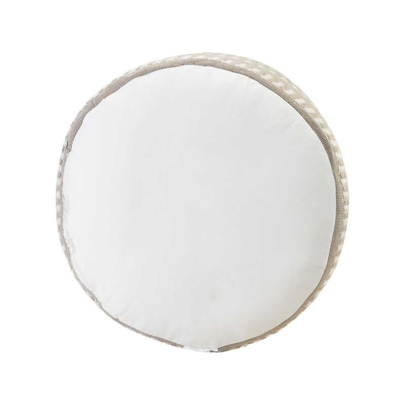 Polyester Round Striped Indoor Outdoor Pouf Ottoman