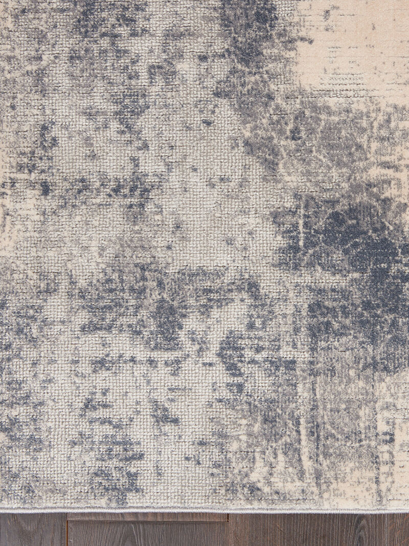 Rustic Textures RUS02 Blue/Ivory 5'3" x 7'3" Rug