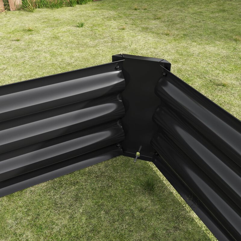 Clihome 6&times;3&times;1ft Metal Raised Rectangle Planter Beds for Plants image number 5