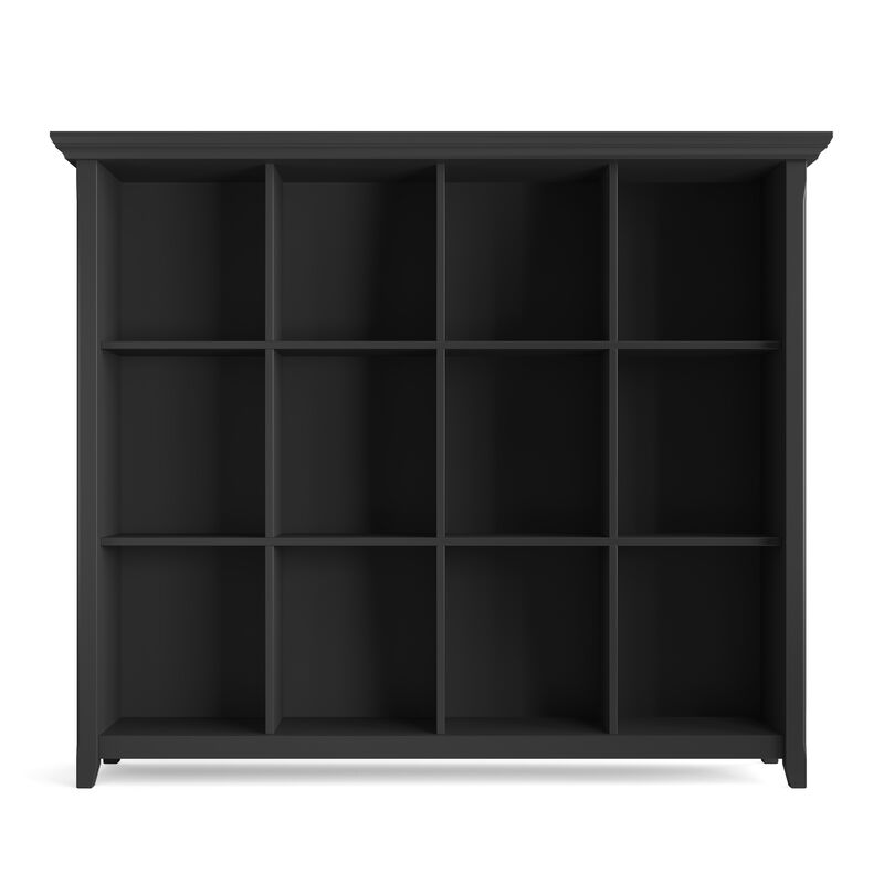 Acadian SOLID WOOD 48 inch x 57 inch Transitional 12 Cube Storage in Black