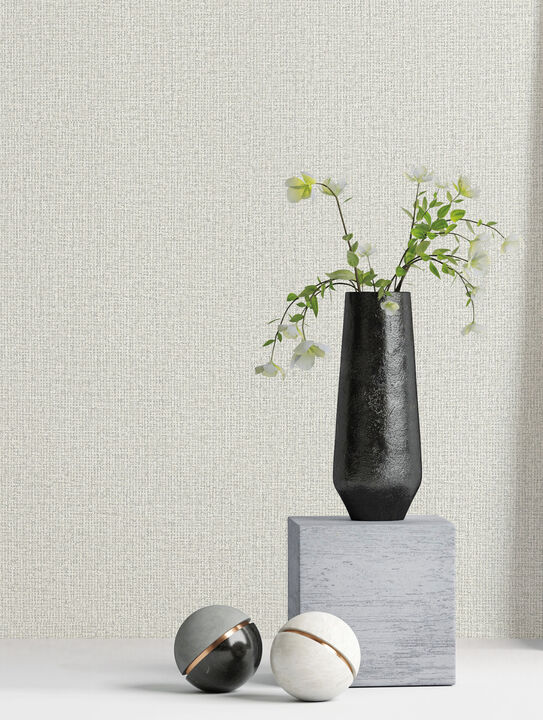 Dream Weaver Ash Faux Fabric Wallpaper