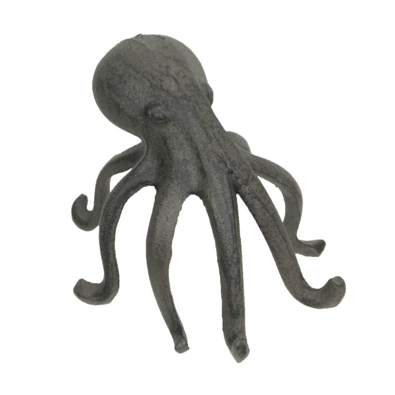 Rustic Brown Cast Iron Octopus Single Bookend / Phone Holder image number 0