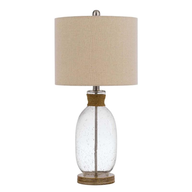 Hivvago 26" Brown Mason Jar Table Lamp With Brown Drum Shade