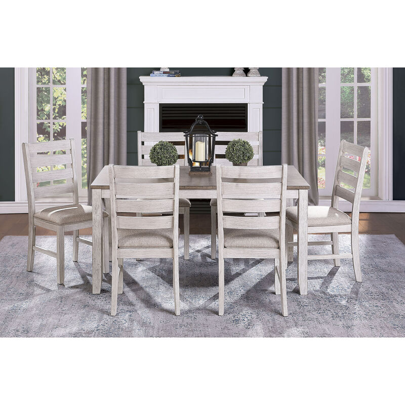 Streamdale Casual Dining Side Chairs 2 Piece Set Grayish White Finish image number 5