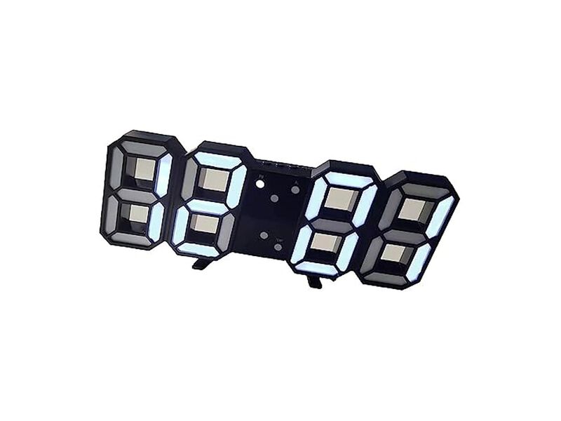 LED Table Minimalist Mounted Alarm Wall Clock Black Office Decor image number 2