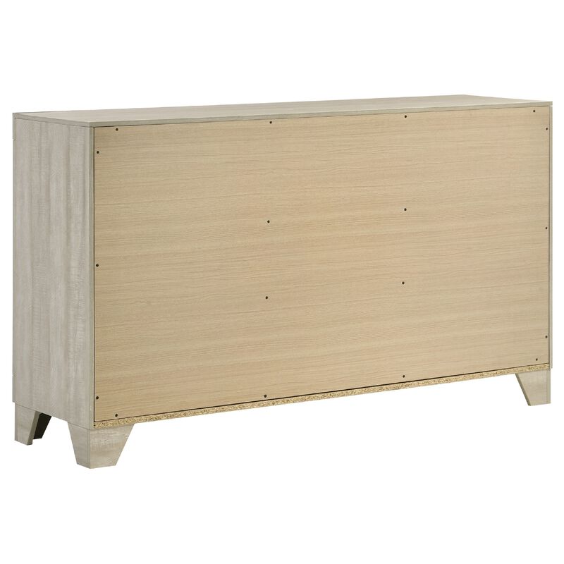 Qanto Wide Dresser with 6 Drawers, Rustic Cream Wood image number 3