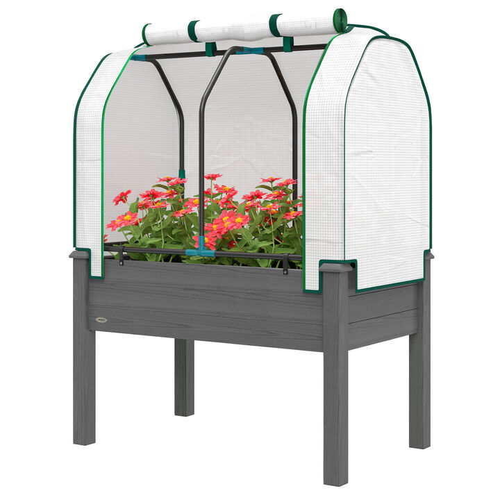 Hivvago Greenhouse Covered Raised Garden Bed for Herbs and Vegetables