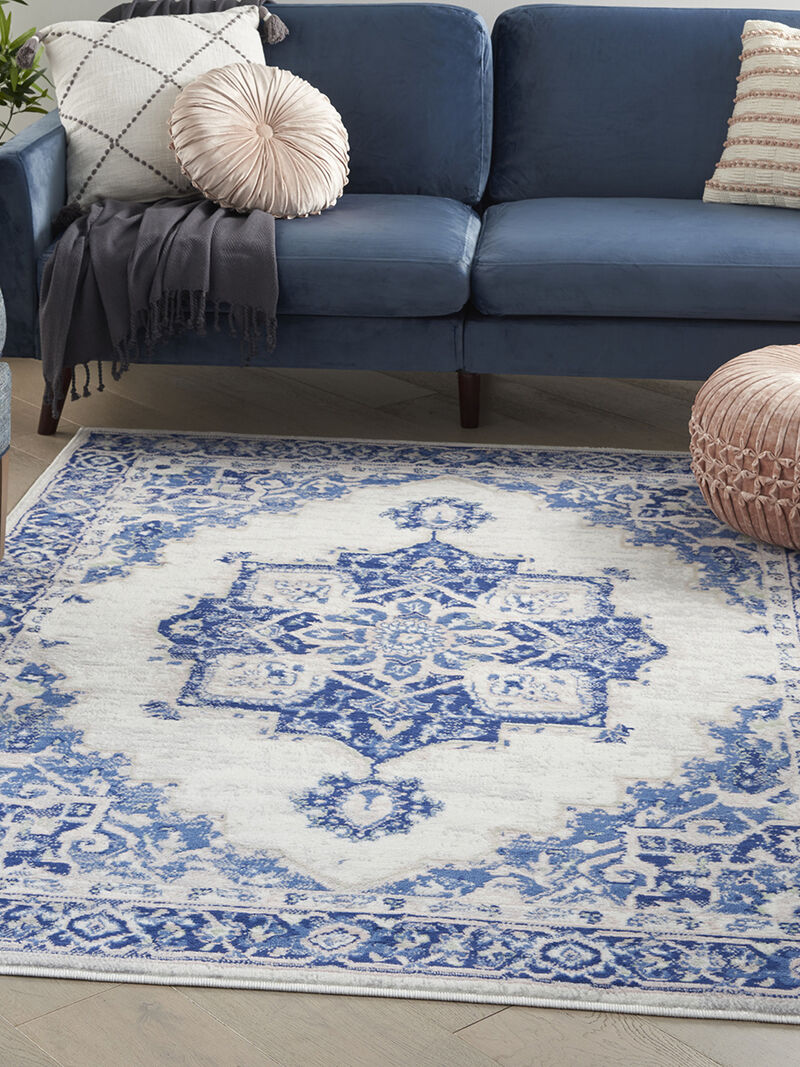 Whimsicle WHS03 Ivory/Blue 6' x 9' Rug