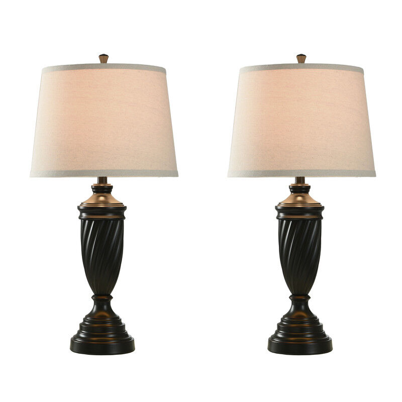 Twist Black Table Lamp Set