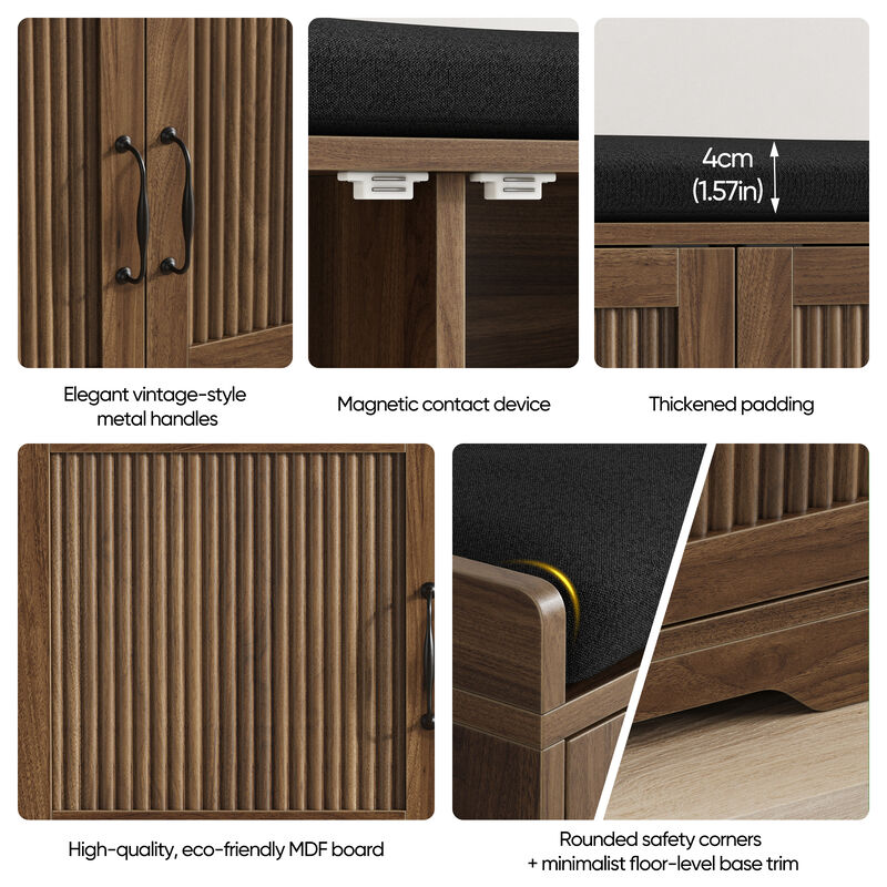 Dempal entryway shoe storage bench image number 3