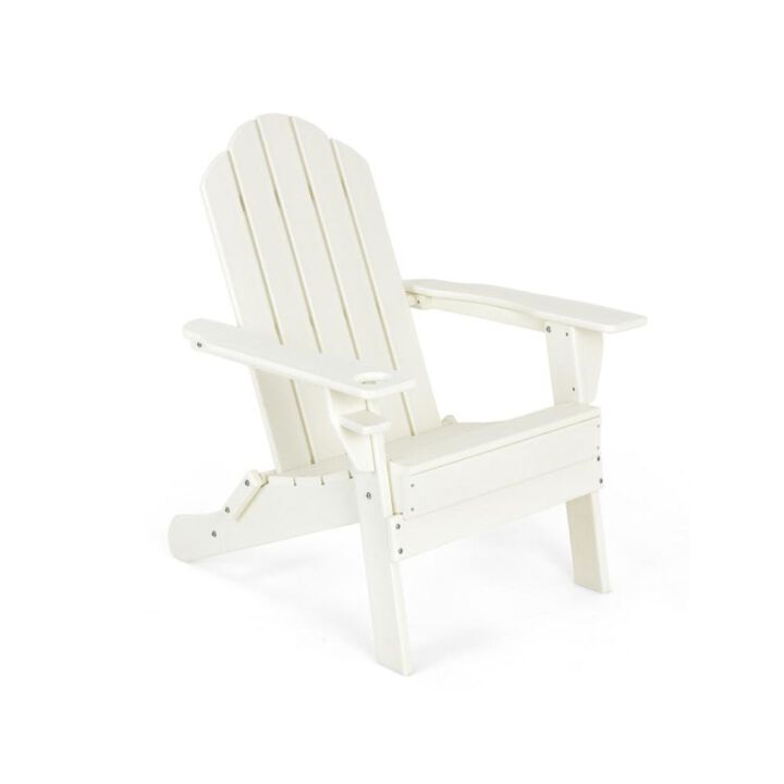 Hivvago Foldable Weather Resistant Patio Chair with Built-in Cup Holder