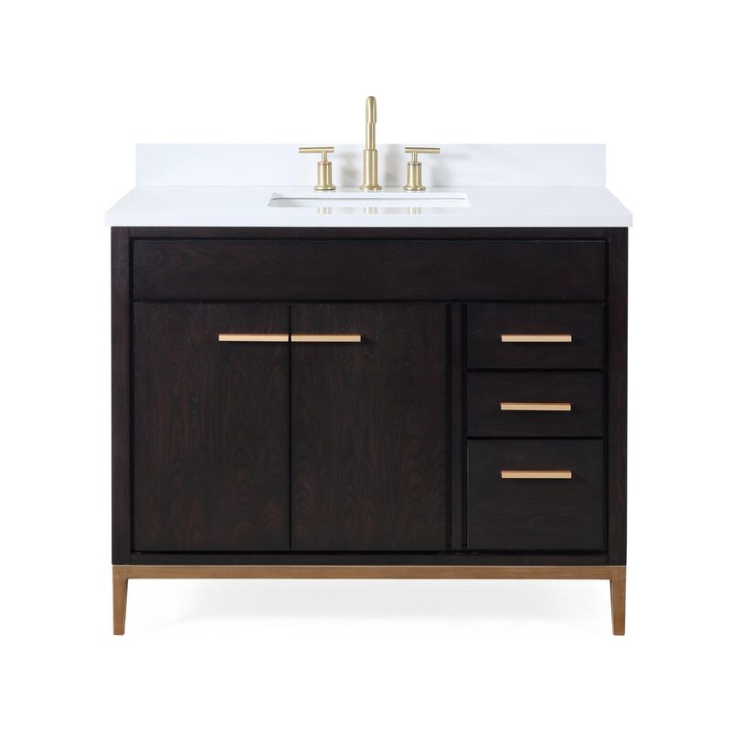 42 Inch Tennant Brand Modern Style Beatrice Bathroom Sink Vanity Wenge Finish image number 0