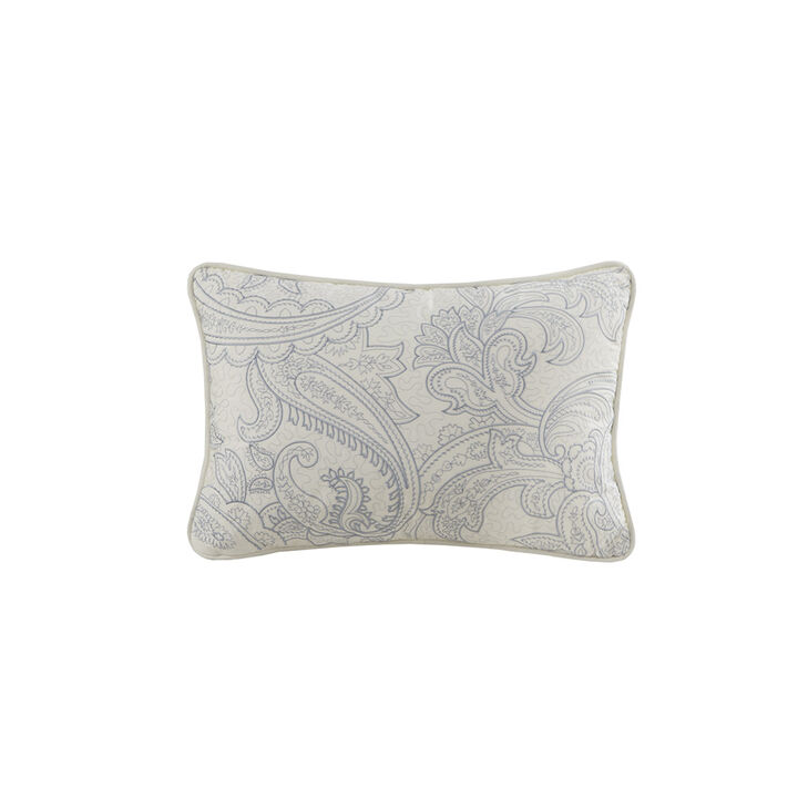 Gracie Mills Christi Cotton Oblong Decorative Pillow with Paisley Embroidery