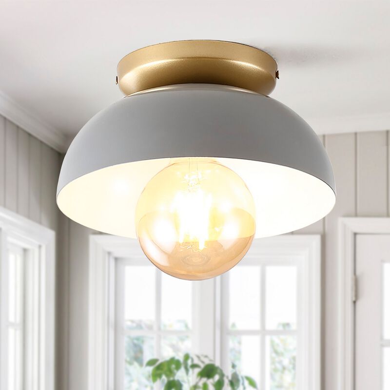 Paulina Classic Industrial Iron LED Flush Mount
