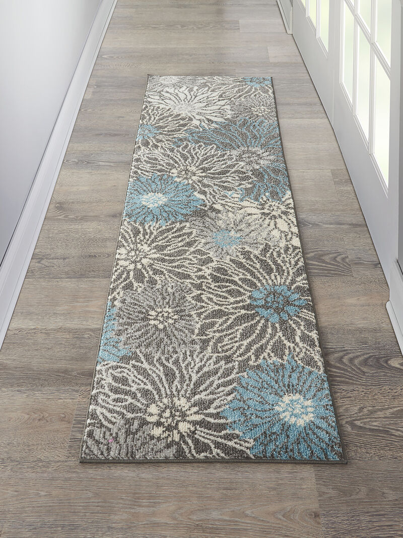 Passion PSN17 Chracoal/Blue 2'2" x 7'6" Rug image number 6