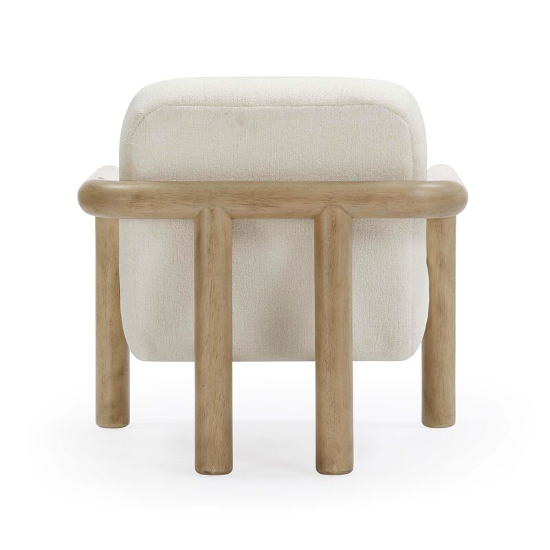 Bekah Cream Texture Weave Accent Chair