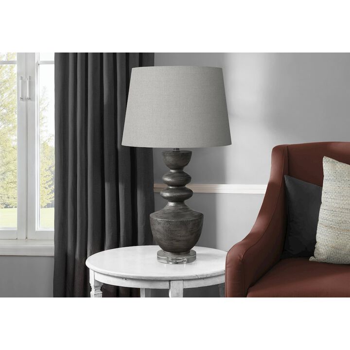 Lighting, 28"H, Table Lamp, Grey Resin, Grey Shade, Transitional