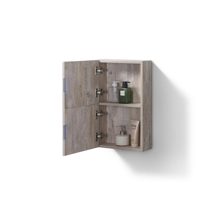 Kubebath 14 Wide by 24 High Linen Side Cabinet With One Door in Nature Wood Finish
