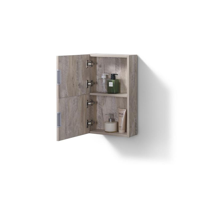 Kubebath 14 Wide by 24 High Linen Side Cabinet With One Door in Nature Wood Finish