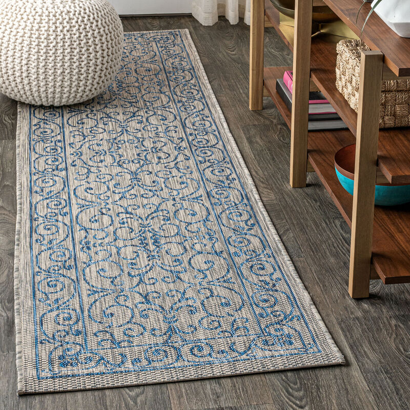 Charleston Vintage Filigree Textured Weave Indoor/Outdoor Area Rug