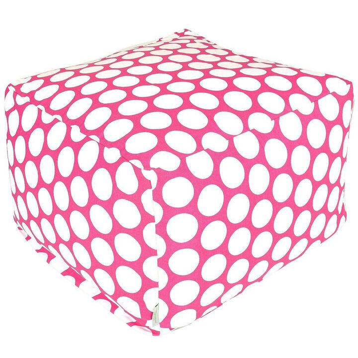 Majestic Home Goods Ottoman Pouf Polka Dot (Large) Hot Pink