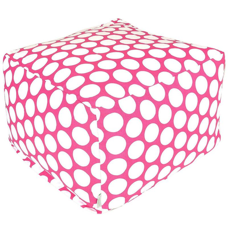 Majestic Home Goods Ottoman Pouf Polka Dot (Large) Hot Pink