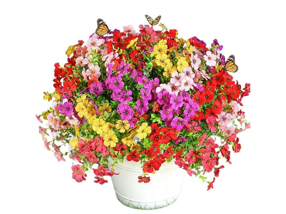 30 Bundle Artificial Outdoor Plants UV Resistant Window Box Decor