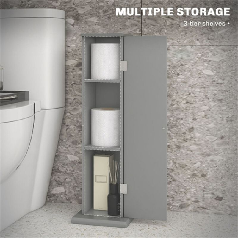 Compact Bathroom Cabinet with Adjustable Shelves, 1 Door, and Anti-Tip Design for Small Spaces