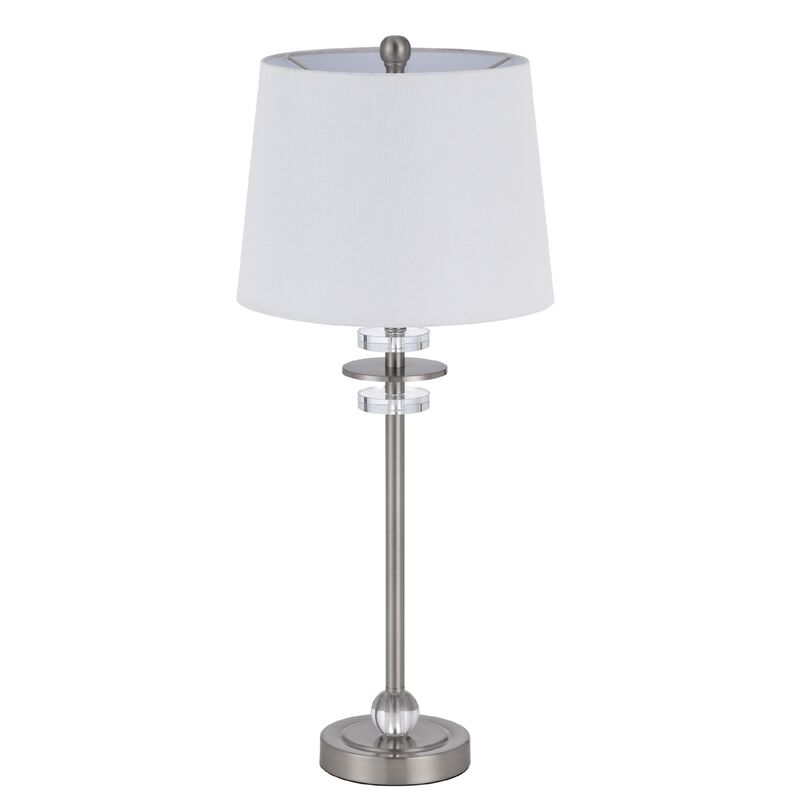 Tika Table Lamp Set of 2, Crystal Rings and Brushed Steel, Fabric Shade image number 4