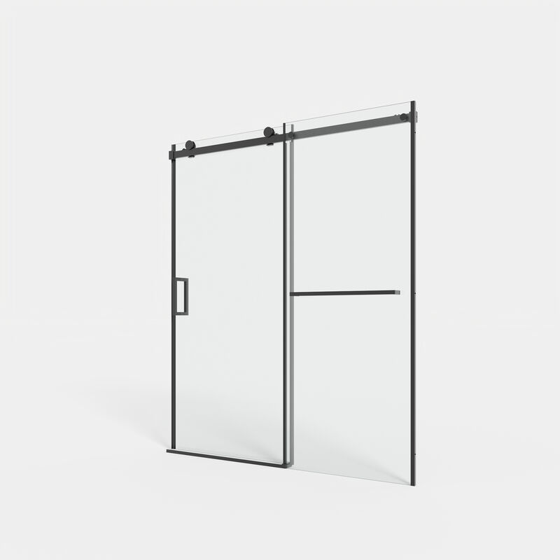 White Stainless Steel Shower Door with Top Impact Buffer and Rustproof 304 Track System