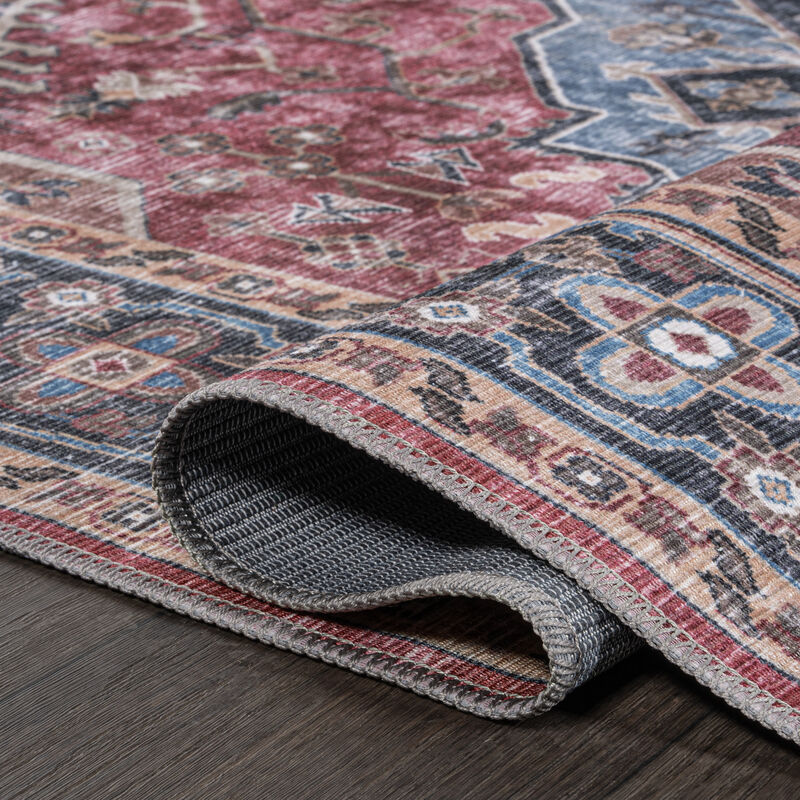 Alacati Ogee Medallion Machine-Washable Area Rug