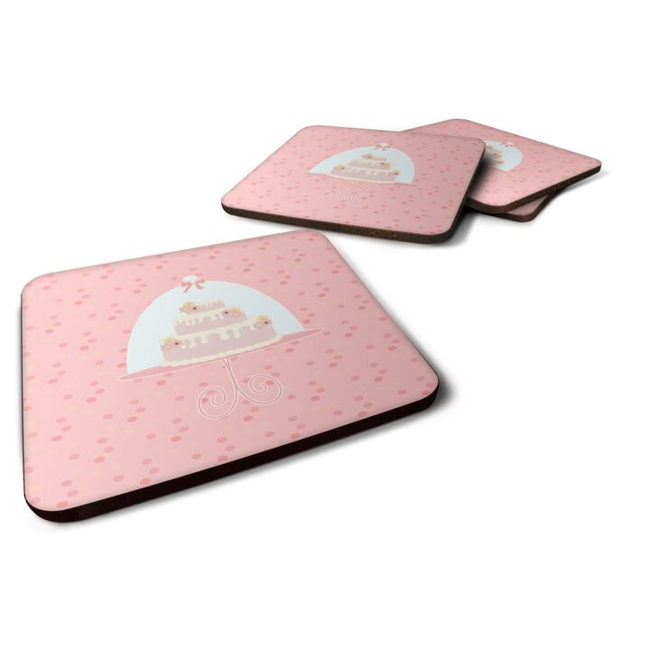 Caroline's Treasures Cake 3 Tier Pink Decorative coasters, 3.5, Multicolor